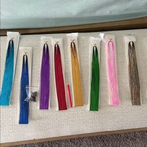 Colorful Hair Tinsel Extensions Set
